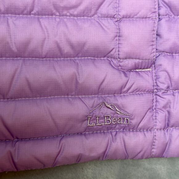 LL Bean Downtek Down Puffer Jacket Youth Girls Large 14-16 Purple Pink 18.5x23.5 - Picture 6 of 11
